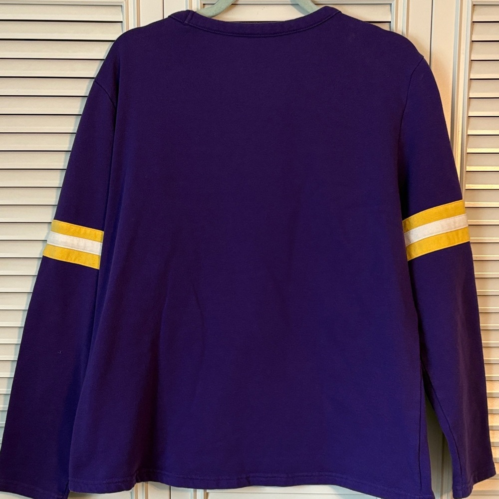 Fanatics Women’s Purple and Gold Lace-Up Minnesota Vikings Sweatshirt Size XL - Picture 4 of 6